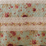 Greenland Home Antique Rose Bright Florals and Whimsical Songbirds Bedspread Set Blue