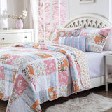 Greenland Home Everly Shabby Chic Floral Design Quilt Set