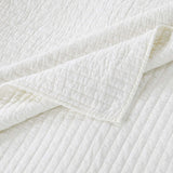 Greenland Home Fashions Monterrey Finely Stitched Quilt Set Classic Solid Color Style  Machine Quilted White