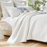 Greenland Home Fashions Monterrey Finely Stitched Quilt Set Classic Solid Color Style  Machine Quilted White