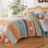 Barefoot Bungalow Carlie High Quality Striped Print 3-Piece Quilt Set King/Cal King Calico Stripe
