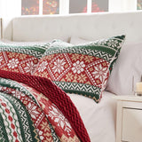 Greenland Home Fashion Fair Isle Ultra Soft & Comfortable Pillow Sham Red