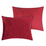 Greenland Home Fashion Riviera Velvet Ultra Soft & Comfortable Pillow Sham Red