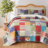 Greenland Home Fashions Renee Upcycle Luxurious Comfortable 3 Pieces Quilt Set Multicolor