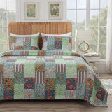 Greenland Home Fashions Jasmin Luxurious Comfortable 3 Pieces Quilt Set Jade