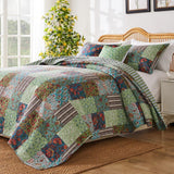 Greenland Home Fashions Jasmin Luxurious Comfortable 3 Pieces Quilt Set Jade
