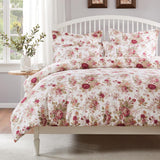 Greenland Home Fashions Antique Rose Luxurious Comfortable 3 Pieces Duvet Cover Set Ivory