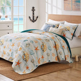 Greenland Home Fashions Kona Luxurious Comfortable 3 Pieces Quilt Set Ocean