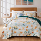 Greenland Home Fashions Kona Luxurious Comfortable 3 Pieces Quilt Set Ocean