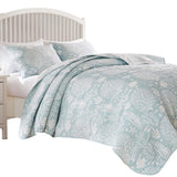Greenland Home Fashions Marina Luxury Modern Design Coverlet Set for Bed Seafoam