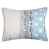 Greenland Home Fashions Thalia Stylized Florals and Geometric Prints Bohemian Ultimate Comfort Sham Blue