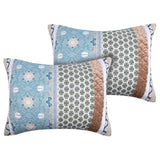 Greenland Home Fashions Thalia Stylized Florals and Geometric Prints Bohemian Ultimate Comfort Sham Blue