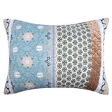 Greenland Home Fashions Thalia Stylized Florals and Geometric Prints Bohemian Ultimate Comfort Sham Blue