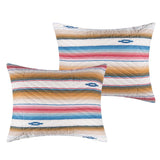 Barefoot Bungalow Painted Desert Embellished with Thunderbird Motifs and Geometric Chevron Sham Sapphire