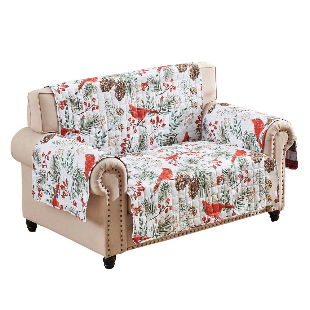 Greenland Home Fashions Cardinal Plaid Luxurious Modern Design Furniture Protector Red