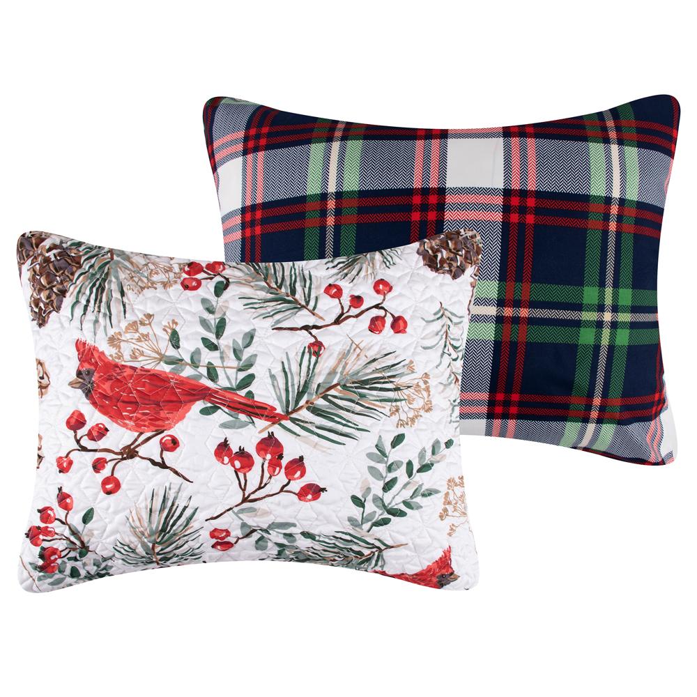 Greenland Home Fashions Cardinal Plaid Luxurious Super Soft Pillow Sham Red