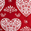 Greenland Home Fashions Lovebirds 100% Polyester Jacquard Doves and Hearts Pattern Sham Standard Red