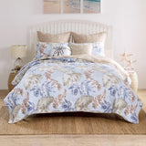 Greenland Home Fashions Tropics Luxurious Modern Design Quilt Bedding Set Mist