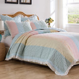 Greenland Home Fashions Tessie Luxurious Modern Design Quilt Bedding Set Pastel