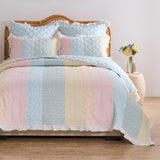 Greenland Home Fashions Tessie Luxurious Modern Design Quilt Bedding Set Pastel