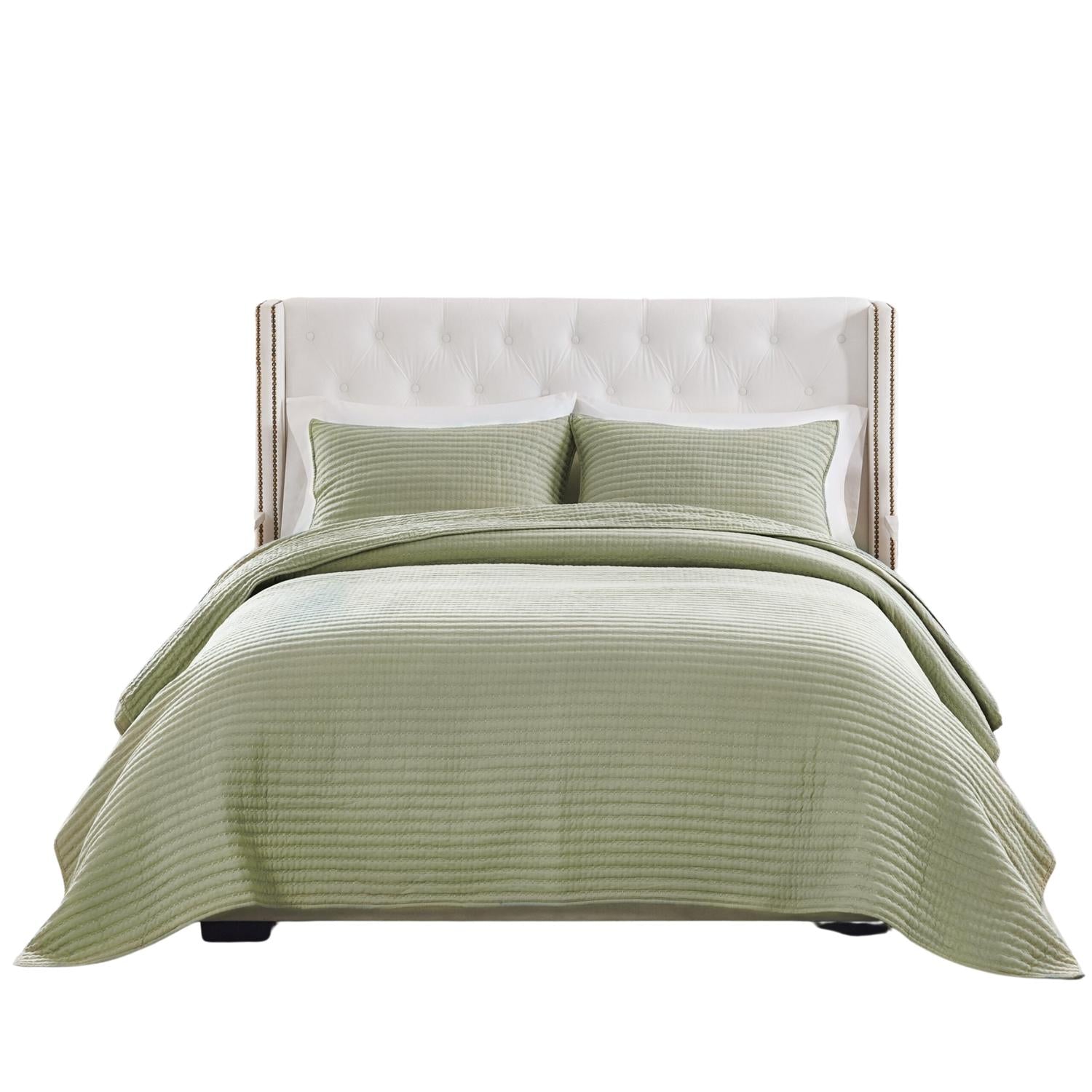 Greenland Home Fashions Vineyard Luxurious Modern Design Quilt Bedding Set Sage