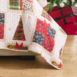 Greenland Home Fashion Deck 100% Cotton & Microfiber Back, Polyester Fill Halls Quilt Set Red