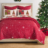 Greenland Home Fashion Deck 100% Cotton & Microfiber Back, Polyester Fill Halls Quilt Set Red