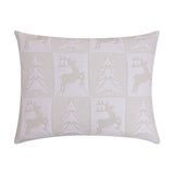 Greenland Home Fashions Reindeer Games 100% Woven Polyester Jacquard Machine Quilted Sham White