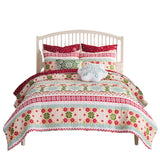 Greenland Home Fashion Fair 100% Cotton & Microfiber Back, Polyester Fill Isle Quilt Set Snow