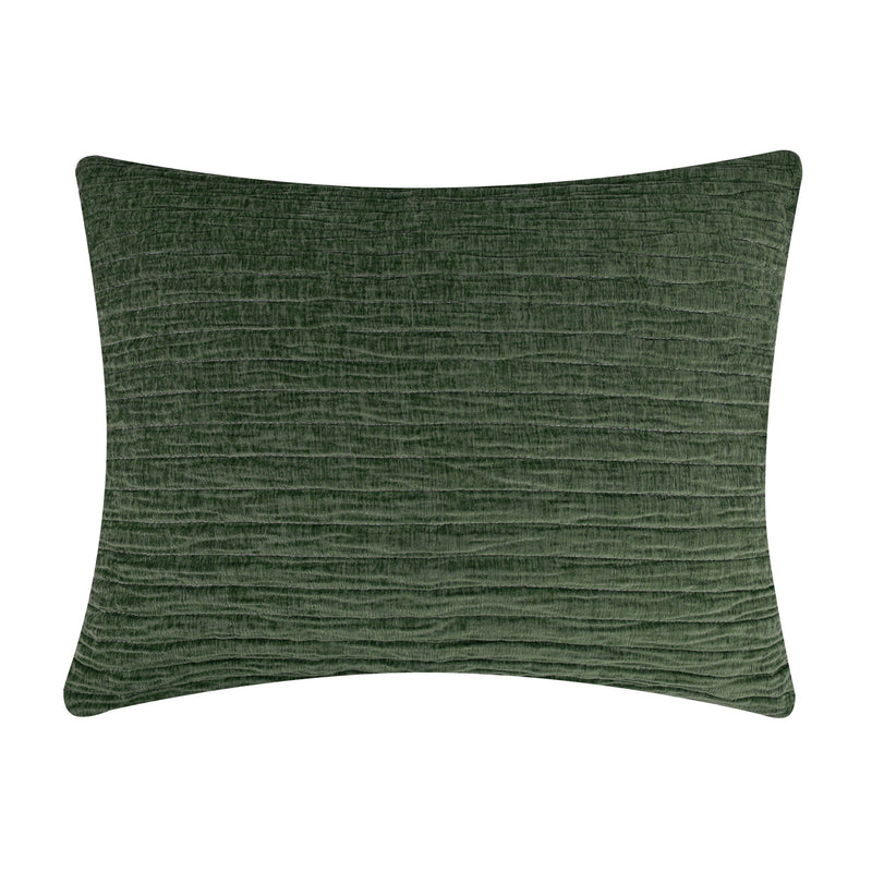 Greenland Home Fashions Velvet Crush Chenille Velvet Reversible with Organic Texture Sham Forest