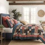Greenland Home Fashions Shiloh Calico 100% Woven Polyester Jacquard Quilt Set Calico