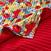 Greenland Home Fashion Poppies Microfiber Face Cotton Back Quilt Set Red