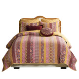 Greenland Home Fashion Marigold Cotton Face Microfiber Back Poly Cotton Fill Quilt Set Sunset