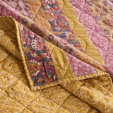 Greenland Home Fashion Marigold Cotton Face Microfiber Back Poly Cotton Fill Quilt Set Sunset