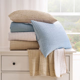 Greenland Home Fashions Homestead 100% Woven Polyester Jacquard Hand Quilted Pillow Sham Sky Blue