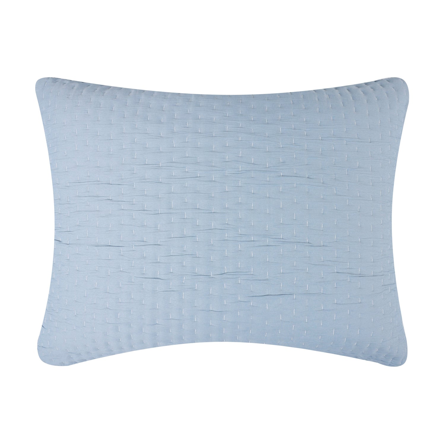 Greenland Home Fashions Homestead 100% Woven Polyester Jacquard Hand Quilted Pillow Sham Sky Blue