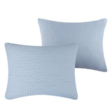 Greenland Home Fashions Homestead 100% Woven Polyester Jacquard Hand Quilted Pillow Sham Sky Blue