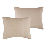 Greenland Home Fashions Homestead 100% Woven Polyester Jacquard Hand Quilted Pillow Sham Natural