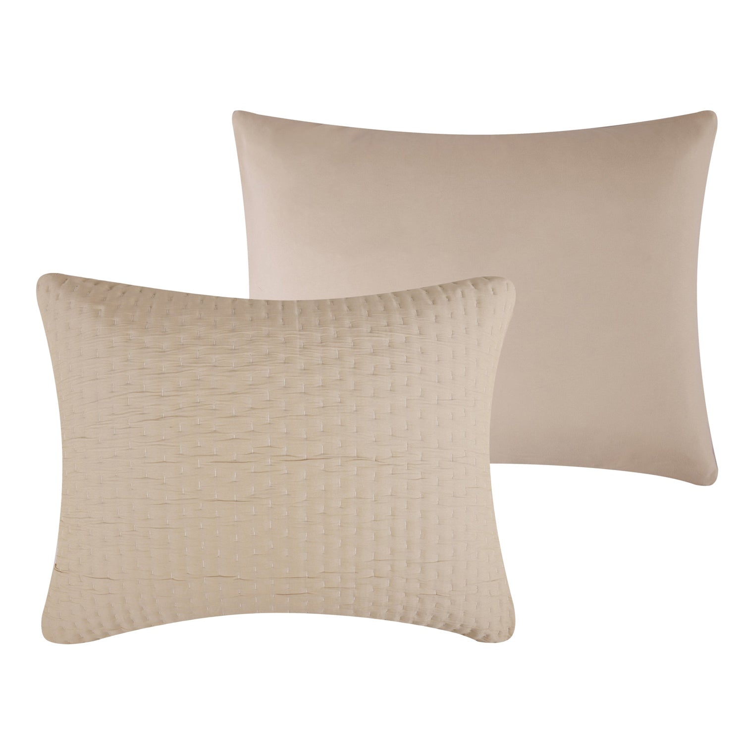 Greenland Home Fashions Homestead 100% Woven Polyester Jacquard Hand Quilted Pillow Sham Natural