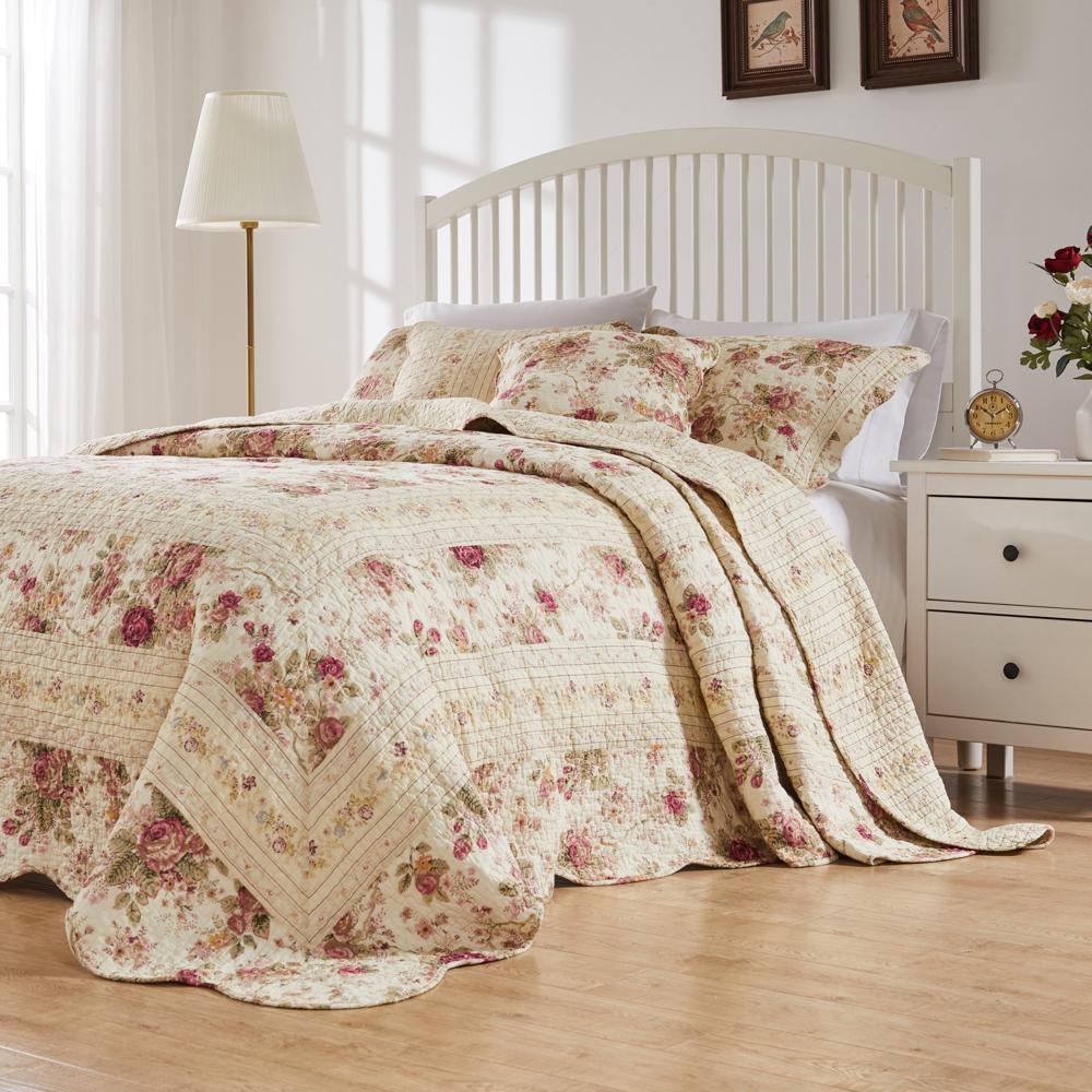 Greenland Home Antique Rose Bedspread Set - 3-Piece - Multi