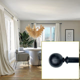 Versailles Heirloom Textured Ball Steel Heavy Duty Curtain Rods for Windows Set Black/Silver
