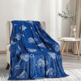 Hannukah Micro Plush Decorative Halloween Throw Blanket 50" x 60" Blue by Plazatex