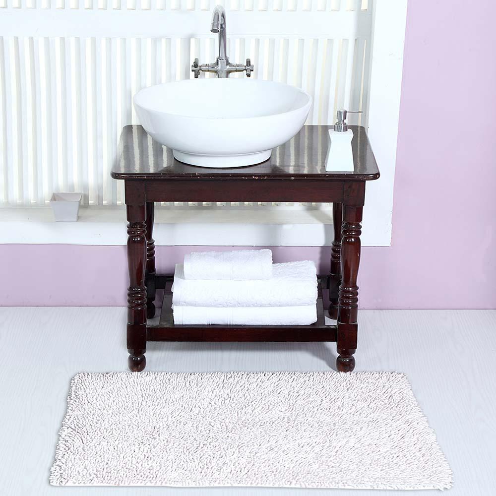 Knightsbridge Chenille Shaggy 220 GSF Non Skid Back Bath Rug