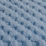 Knightsbridge Luxurious Block Pattern High Quality Year Round Cotton With Non-Skid Back Bath Rug Light Blue