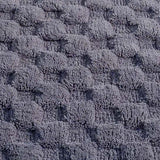 Knightsbridge Luxurious Block Pattern High Quality Year Round Cotton With Non-Skid Back Bath Rug Silver