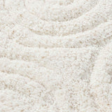 Circle Design Round Cotton with Non-Skid Back Bath Rug 24"x40" Ivory by Knightsbridge