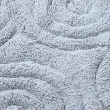 Knightsbridge Beautiful Circle Design Premium Quality Year Round Cotton With Non-Skid Back Bath Rug Silver