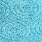 Knightsbridge Beautiful Circle Design Premium Quality Year Round Cotton With Non-Skid Back Bath Rug Aqua