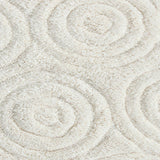 Circle Design Round Cotton with Non-Skid Back Bath Rug 24"x40" Ivory by Knightsbridge