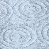 Knightsbridge Beautiful Circle Design Premium Quality Year Round Cotton With Non-Skid Back Bath Rug Silver